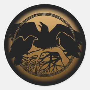 Raben-Aufkleber-gebürtige Runder Aufkleber