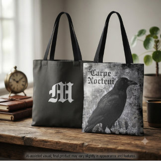 Raben Carpe Noctem Gothic Monochrom Tasche