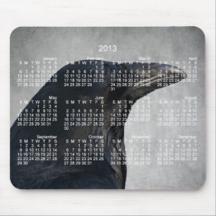 Raben-Glamour-Schuss; Kalender 2013 Mousepad