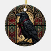 Raben-Gotik-Buntglas Keramik Ornament (Vorne)
