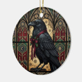 Raben-Gotik-Buntglas Keramik Ornament (Links)