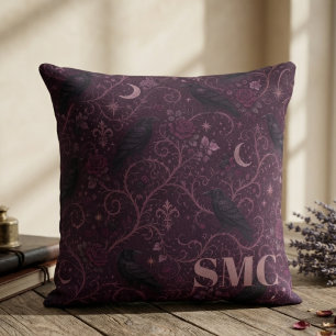 Raben-Gotik Moody Plum Kissen