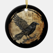 Raben-Gotik-Steampunk-Kunst Keramik Ornament (Vorne)