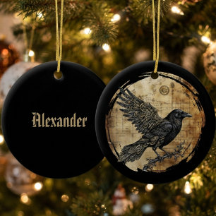 Raben-Gotik-Steampunk-Kunst Keramik Ornament