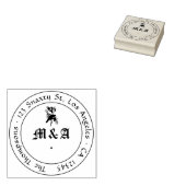 Raben-Gotische Hochzeitsmonogramm Gummistempel (Stempel)