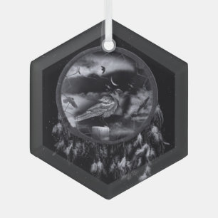 Raben im Traumfänger  Ornament Aus Glas