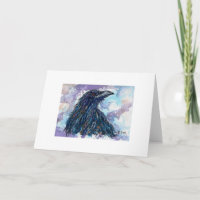 Raben-Krähe Corvid leere Gruß-Karte