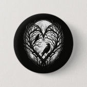 Raben Krähen Herz Baum  Button (Vorderseite)