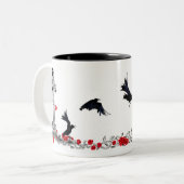 Raben-, Kreuz-, Schädel- und Rosen-Tasse Zweifarbige Tasse (Vorderseite Links)