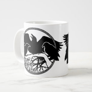 Raben Kunstbecher Wilder Vogel Kaffeebecher Raben  Jumbo-Tasse