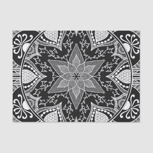 Raben-Mandala Seidenpapier (Vorderseite)