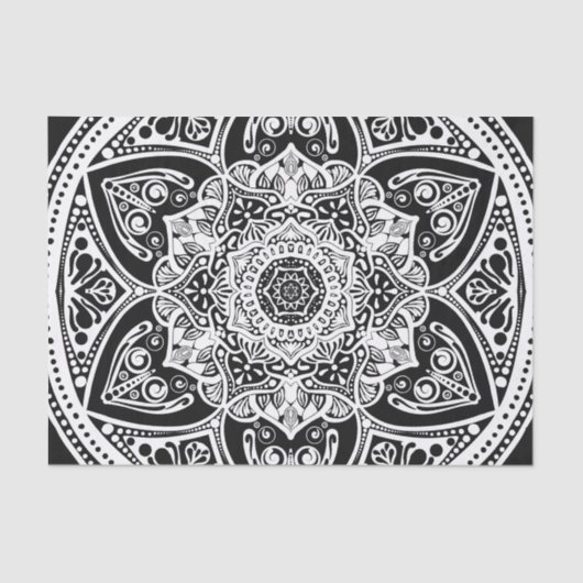 Raben-Mandala Seidenpapier (Vorderseite)