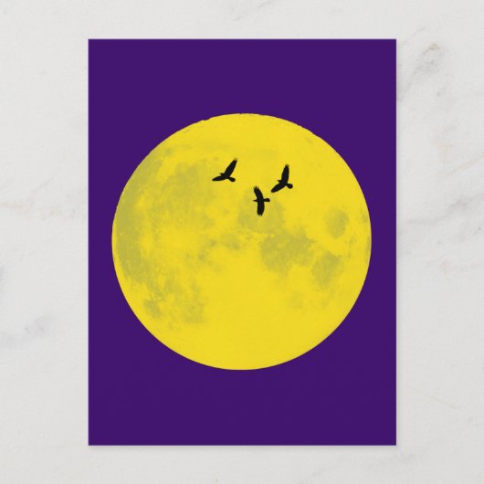 Raben Mond raven moon Postkarte (Vorderseite)
