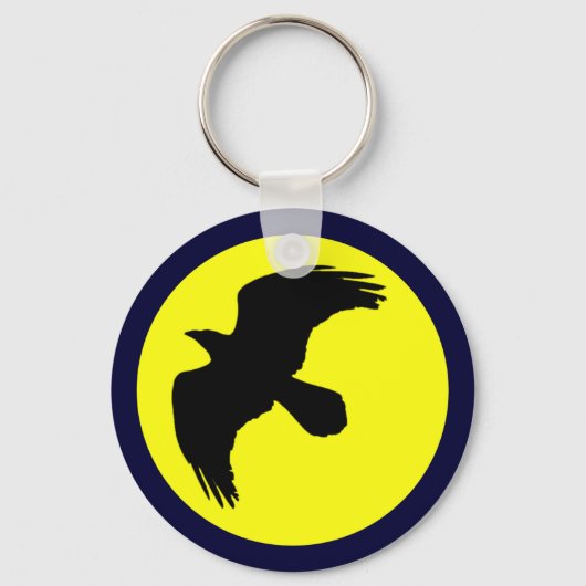 Raben Mond raven moon Schlüsselanhänger (Vorderseite)