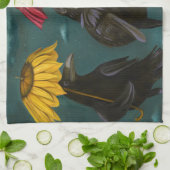 Raben-Regen Geschirrtuch (Gefaltet)