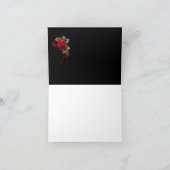 Raben-Rosen-Schwarz-grauer Damast danken Ihnen Dankeskarte (Innenseite)