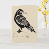 Raben-Schwarzweiss-Gruß-Karte Karte (Gelbe Blume)