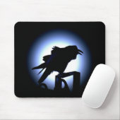 Raben-Silhouette gegen Vollmond Mousepad (Mit Mouse)
