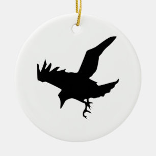 Raben-Silhouette Keramikornament