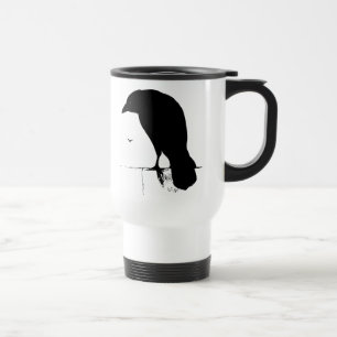 Raben-Silhouette - Vintage-Goth-Raben & Krähen Reisebecher