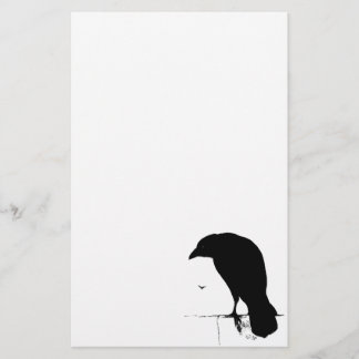Raben-Silhouette - Vintage Goth Raben u. Krähen Briefpapier