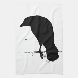 Raben-Silhouette - Vintage-Goth-Raben und Krähen Handtuch