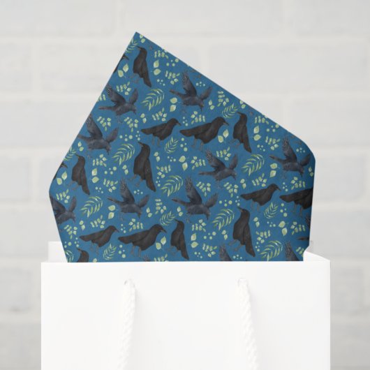 Raben-Toilettenpapier in Blau Seidenpapier (Geschenk Tasche)