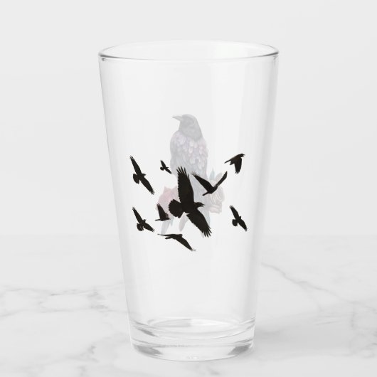 Raben Trinken oder Bierglas Glas (Rückseite)