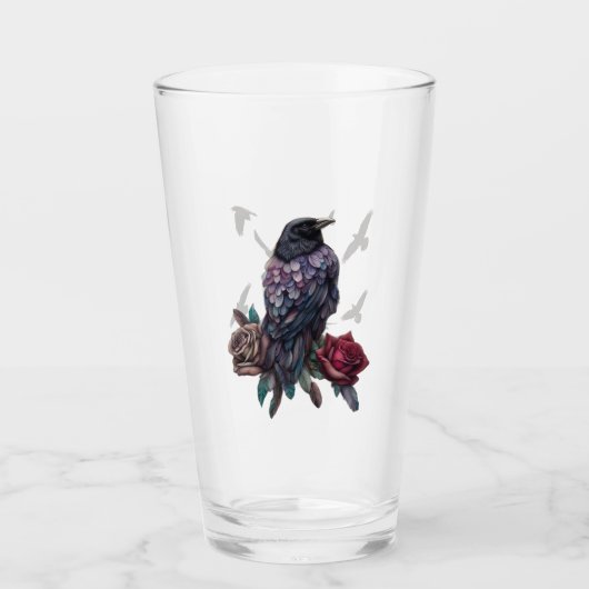 Raben Trinken oder Bierglas Glas (Vorderseite)