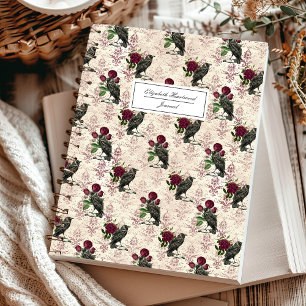 Raben und Rosen Personalisierte Vintage-Gotik Notizblock
