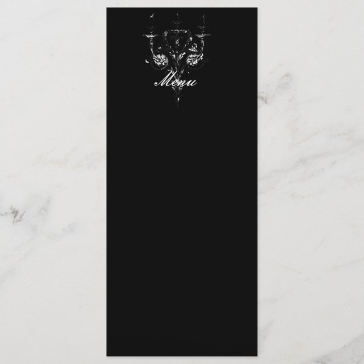 Raben-und Schädel-Halloween-Menü Menükarte (Rückseite)