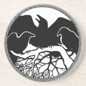 Raben-Untersetzer-Raben-Geschenk-Raben-u. Sandstein Untersetzer (Vorne)