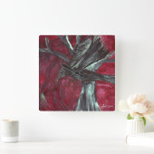 Raben-Wanduhr Quadratische Wanduhr (Zuhause)