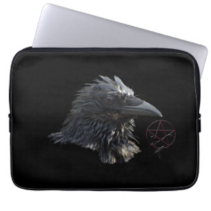 Raben-Wiccan-Pentakel-Gothic-Laptop-Hülle Laptopschutzhülle