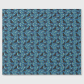 Raben-Wrap-Papier in Blau Geschenkpapier (Flach)