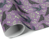 Raben-Wrap-Papier in Lila Geschenkpapier (Rolleneckpunkt)