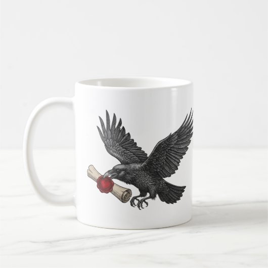 Rabenbote Dunkle Macabre Kunst Gothic Liebe Kaffeetasse (Links)