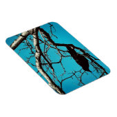 Rabenkrähe Schwarzer Vogel Silberbaum Blauer Himme Magnet (Rechte Seite)