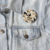 Rabenmuster Krähe Blumen Bäume Button (Beispiel)