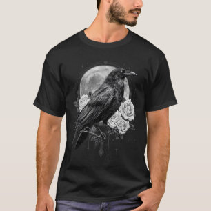 Rabenrose Mond Grusel Schwarz Gothic Unheimlich Kr T-Shirt