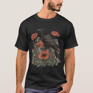 Rabenrose Mond Grusel Schwarz Gothic Unheimlich Kr T-Shirt