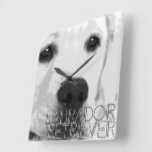 Rabrador Retriever Quadratische Wanduhr (Winkel)