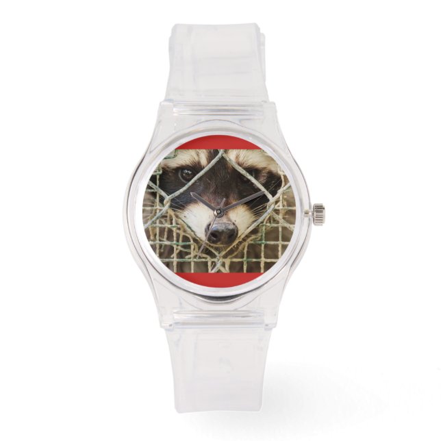 RACCON CUSTOM STAINLESS LEDER WATTER ARMBANDUHR (Vorderseite)