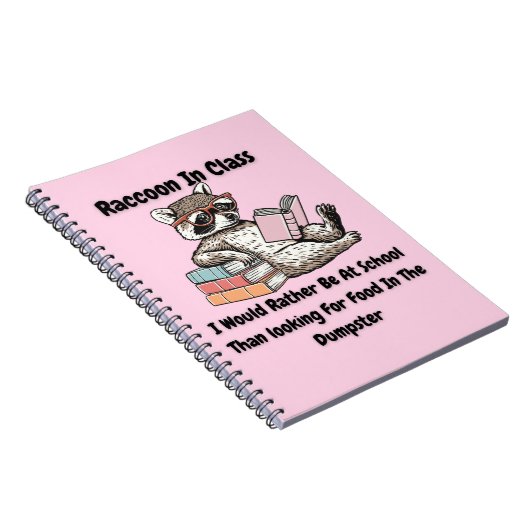 Raccon in Class Notizblock (Rechte Seite)