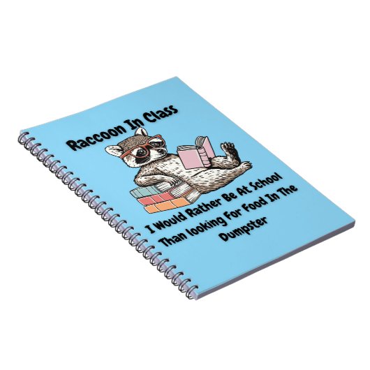 Raccon in Class Notizblock (Rechte Seite)