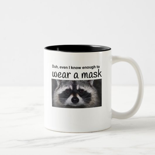 Raccon Java für den Covid 19 Zweifarbige Tasse (Rechts)