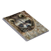 Raccon Nestled Inside a Tremollow Notizblock (Rechte Seite)
