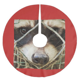 Raccon on Tree Skirt, Brushed Polyester Weihnachtsbaumdecke