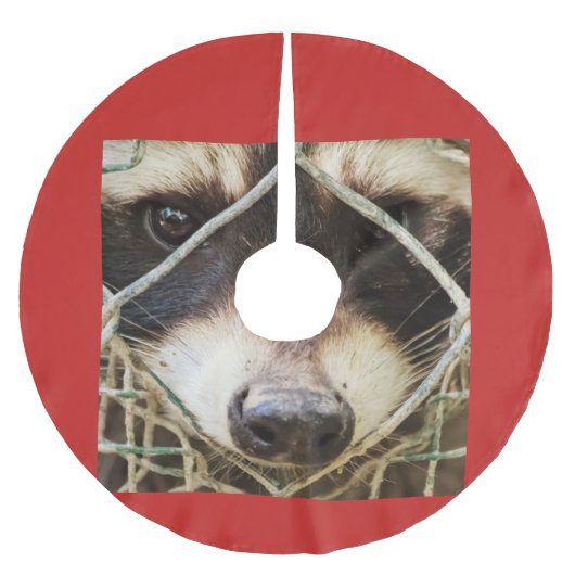 Raccon on Tree Skirt, Brushed Polyester Weihnachtsbaumdecke (Vorderseite)