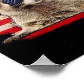 Raccoon 4. Juli American Flag Sungles Funny Ra Poster (Ecke)